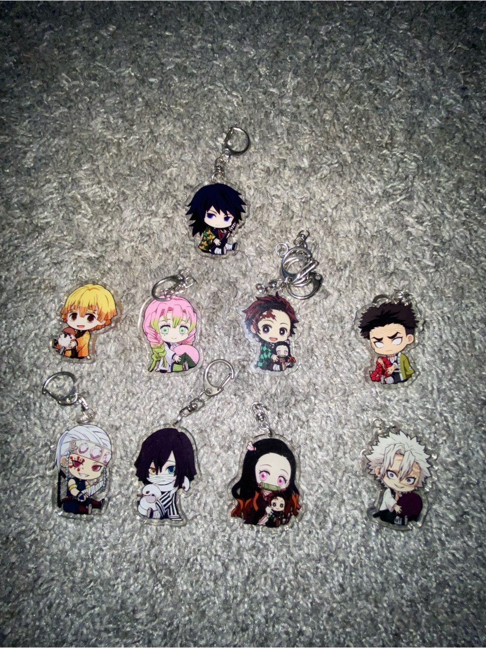 Anime Character Chibi Keychain Set - Multicolor